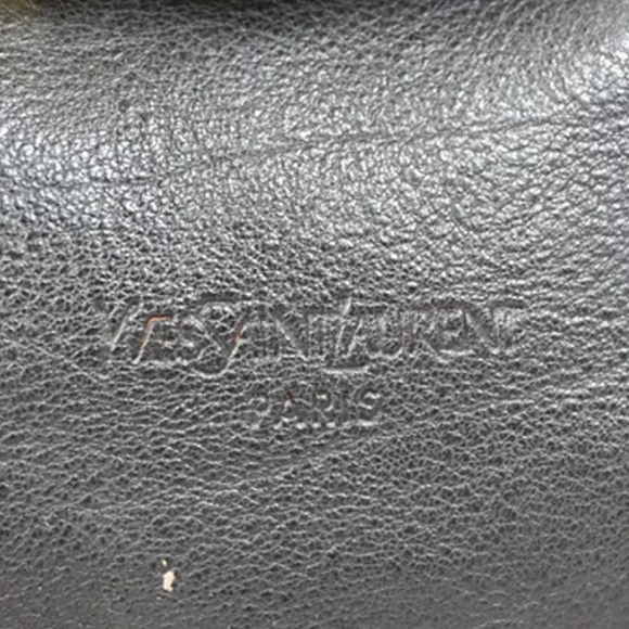Yves Saint Laurent Dark Brown Leather Bag with Gold Accents - Picture 9 of 14